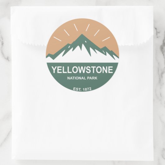 Nationaal Park Yellowstone Ronde Sticker (Tas)
