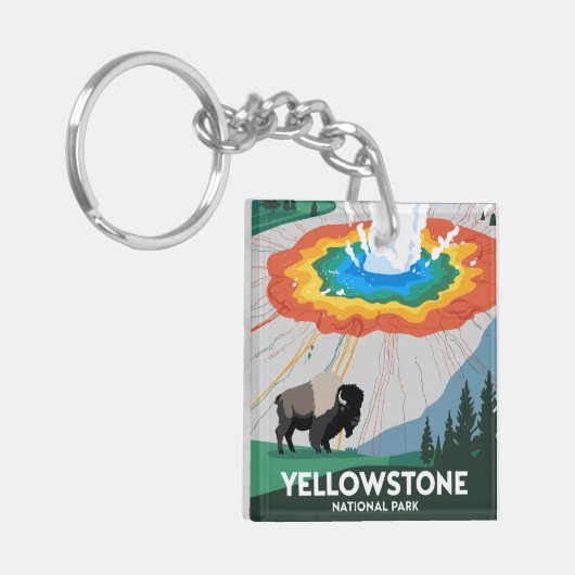 Nationaal park Yellowstone Sleutelhanger (Voorkant Links)