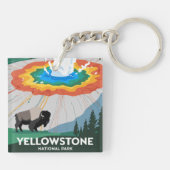Nationaal park Yellowstone Sleutelhanger (Achterkant)