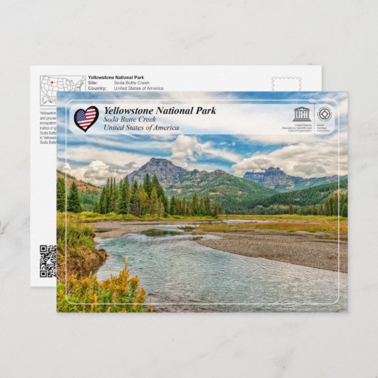 Nationaal Park Yellowstone - Soda Butte Creek Briefkaart (Voorkant / Achterkant)