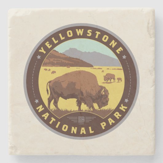 Nationaal Park Yellowstone Stenen Onderzetter (Voorkant)