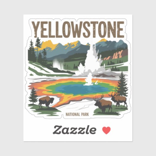 Nationaal Park Yellowstone Sticker (Vel)