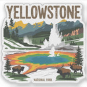 Nationaal Park Yellowstone Sticker (Voorkant)