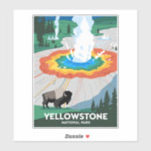 Nationaal park Yellowstone Sticker (Vel)