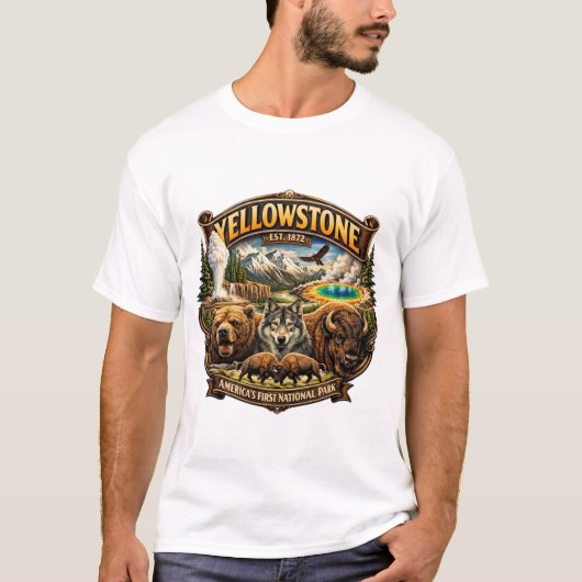 NATIONAAL PARK YELLOWSTONE T-SHIRT (Voorkant)
