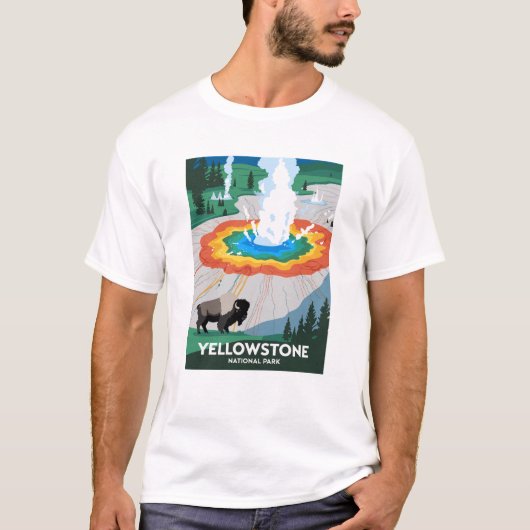 Nationaal park Yellowstone T-shirt (Voorkant)