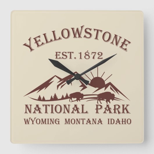 Nationaal park Yellowstone Vierkante Klok (Voorkant)