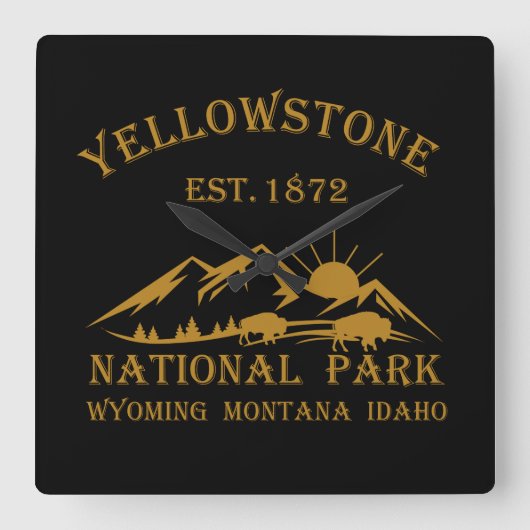 Nationaal park Yellowstone Vierkante Klok (Voorkant)