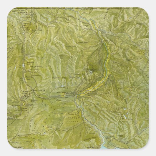 Nationaal Park Yellowstone Vierkante Sticker (Voorkant)