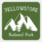 Nationaal Park Yellowstone Vierkante Sticker (Voorkant)