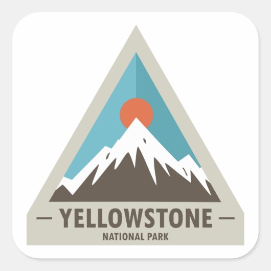 Nationaal Park Yellowstone Vierkante Sticker (Voorkant)