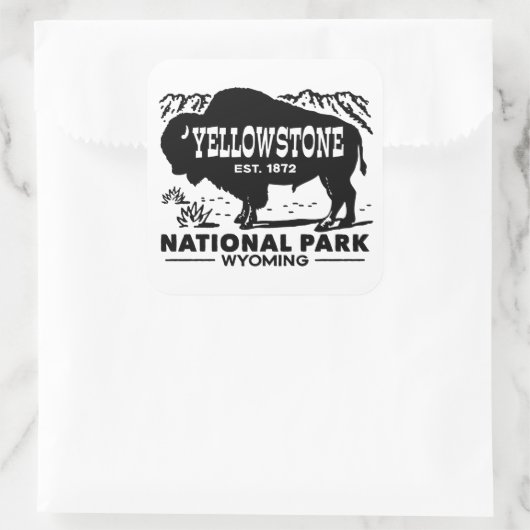 Nationaal Park Yellowstone Vierkante Sticker (Tas)