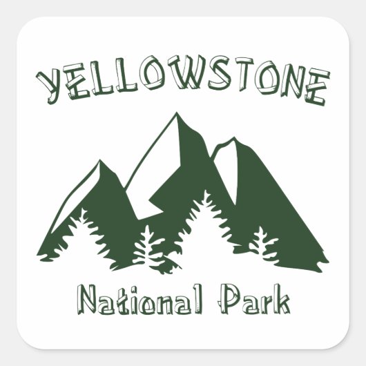 Nationaal Park Yellowstone Vierkante Sticker (Voorkant)