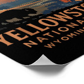 Nationaal Park Yellowstone Vintage Bizon Geiser Poster (Hoek)