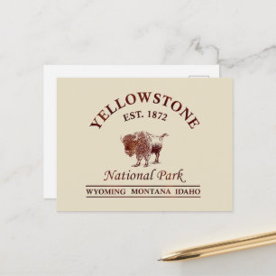Nationaal park Yellowstone vintage Feestdagenkaart