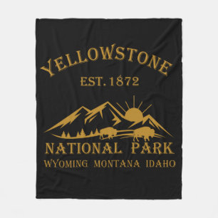 Nationaal park Yellowstone vintage Fleece Deken