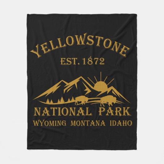 Nationaal park Yellowstone vintage Fleece Deken (Voorkant)