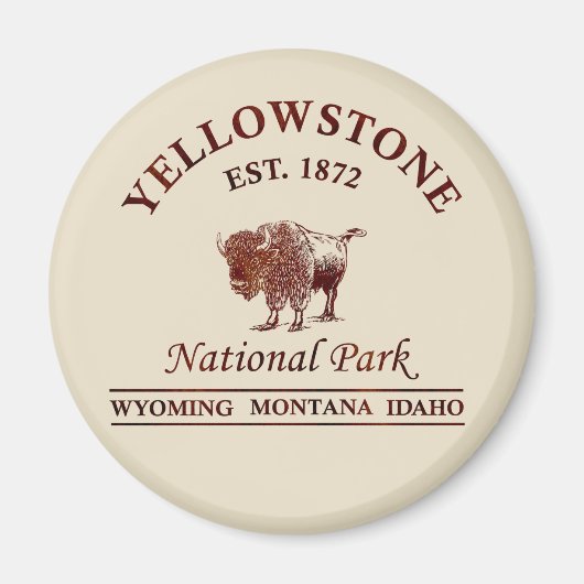 Nationaal park Yellowstone vintage Magneet (Voorkant)