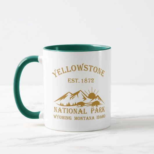 Nationaal park Yellowstone vintage Mok (Links)