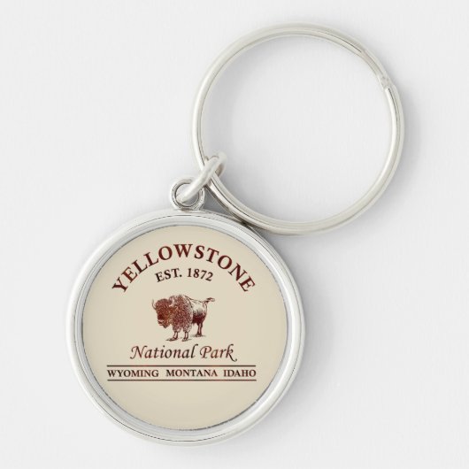 Nationaal park Yellowstone vintage Sleutelhanger (Voorkant)