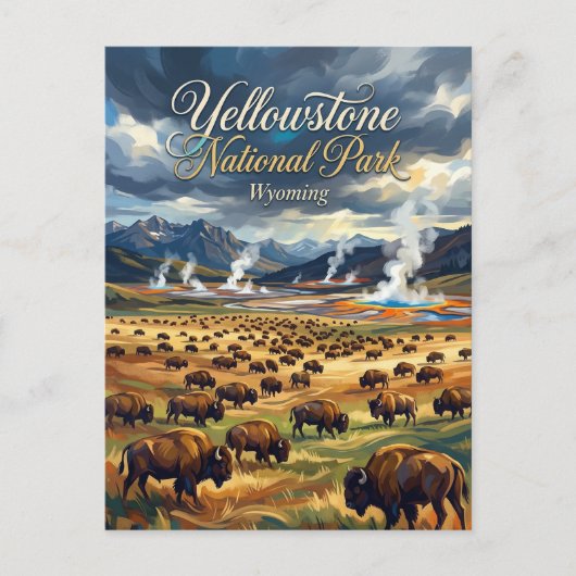 Nationaal Park Yellowstone VS Briefkaart (Voorkant)