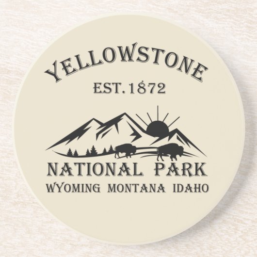Nationaal park Yellowstone Zandsteen Onderzetter (Voorkant)