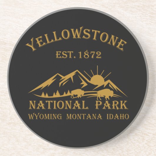 Nationaal park Yellowstone Zandsteen Onderzetter (Voorkant)