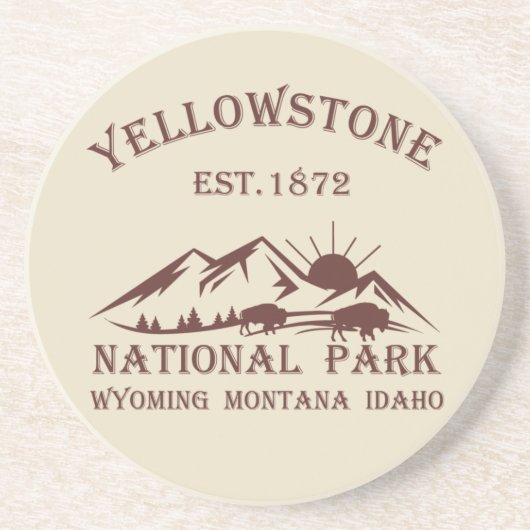 Nationaal park Yellowstone Zandsteen Onderzetter (Voorkant)