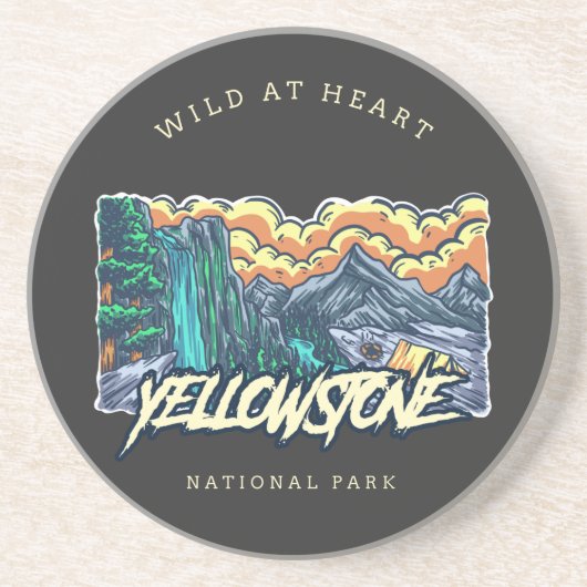 Nationaal Park Yellowstone Zandsteen Onderzetter (Voorkant)