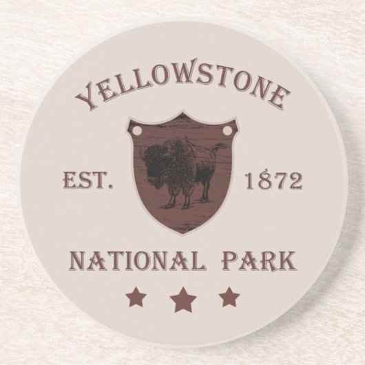 Nationaal park Yellowstone Zandsteen Onderzetter (Voorkant)