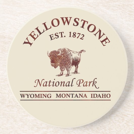 Nationaal park Yellowstone Zandsteen Onderzetter (Voorkant)