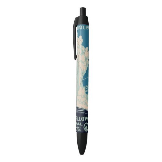 Nationaal Park Yellowstone Zwarte Inkt Pen (Top (Verticaal))