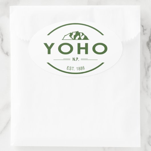 Nationaal park Yoho Ovale Sticker (Tas)
