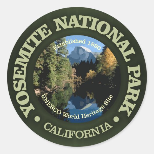 Nationaal park Yosemite 2 Ronde Sticker (Voorkant)