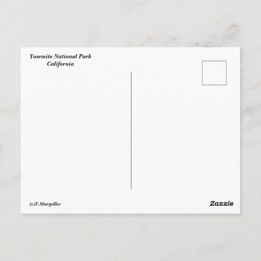 Nationaal park Yosemite Briefkaart (Achterkant)