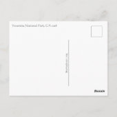 Nationaal park Yosemite Briefkaart (Achterkant)