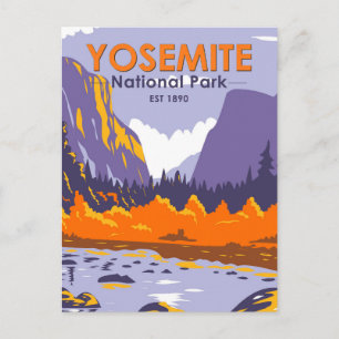 Nationaal park Yosemite El Capitan in het najaar Briefkaart