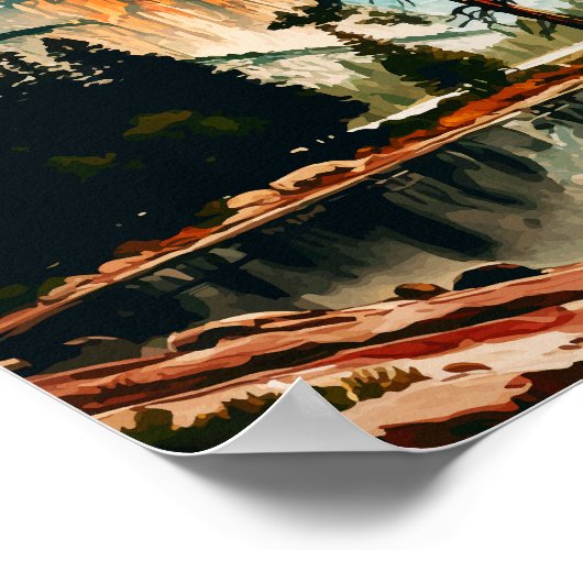 Nationaal park Yosemite El Capitan in het najaar Poster (Hoek)