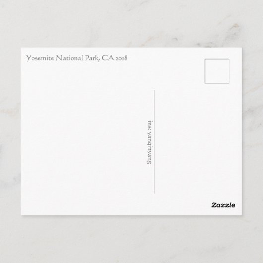 Nationaal park Yosemite Half Dome 2018 Briefkaart (Achterkant)