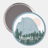 Nationaal park Yosemite Half Dome Blue Magneet (Voorkant / Achterkant)
