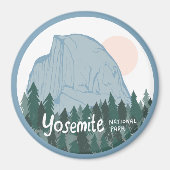 Nationaal park Yosemite Half Dome Blue Magneet (Voorkant)