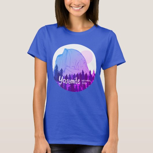Nationaal park Yosemite Half Dome Paars BLue T-shirt (Voorkant)