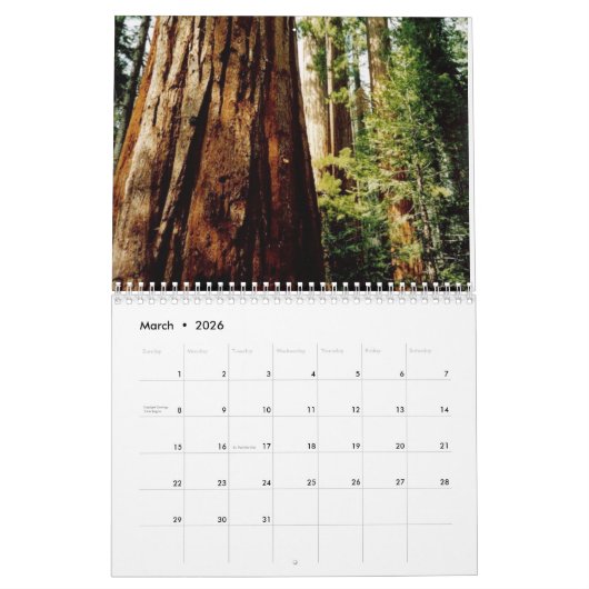 Nationaal park Yosemite Kalender (Mar 2026)