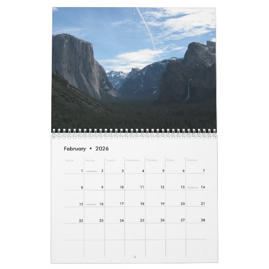 Nationaal park Yosemite Kalender (Feb 2026)