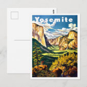 Nationaal park Yosemite, oud poster voor reizen Briefkaart (Voorkant / Achterkant)