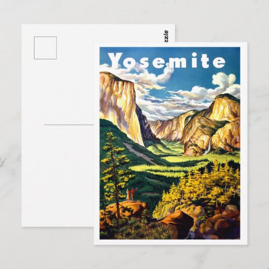 Nationaal park Yosemite, oud poster voor reizen Briefkaart (Voorkant / Achterkant)