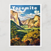 Nationaal park Yosemite, oud poster voor reizen Briefkaart (Voorkant)