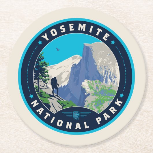 Nationaal park Yosemite Ronde Kartonnen Onderzetter (Voorkant)