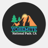 Nationaal Park Yosemite Ronde Sticker (Voorkant)