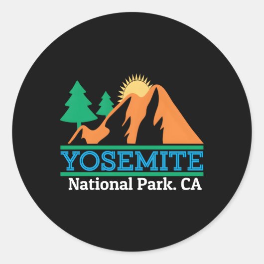 Nationaal Park Yosemite Ronde Sticker (Voorkant)